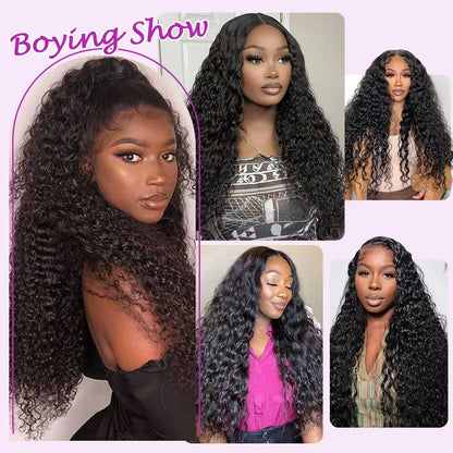Deep Wave Human Hair Bundles Curly Hair 30Inch Brazilian Weaving Raw Virgin 100% Unprocessed Double Weft Hair Bundles Extensions