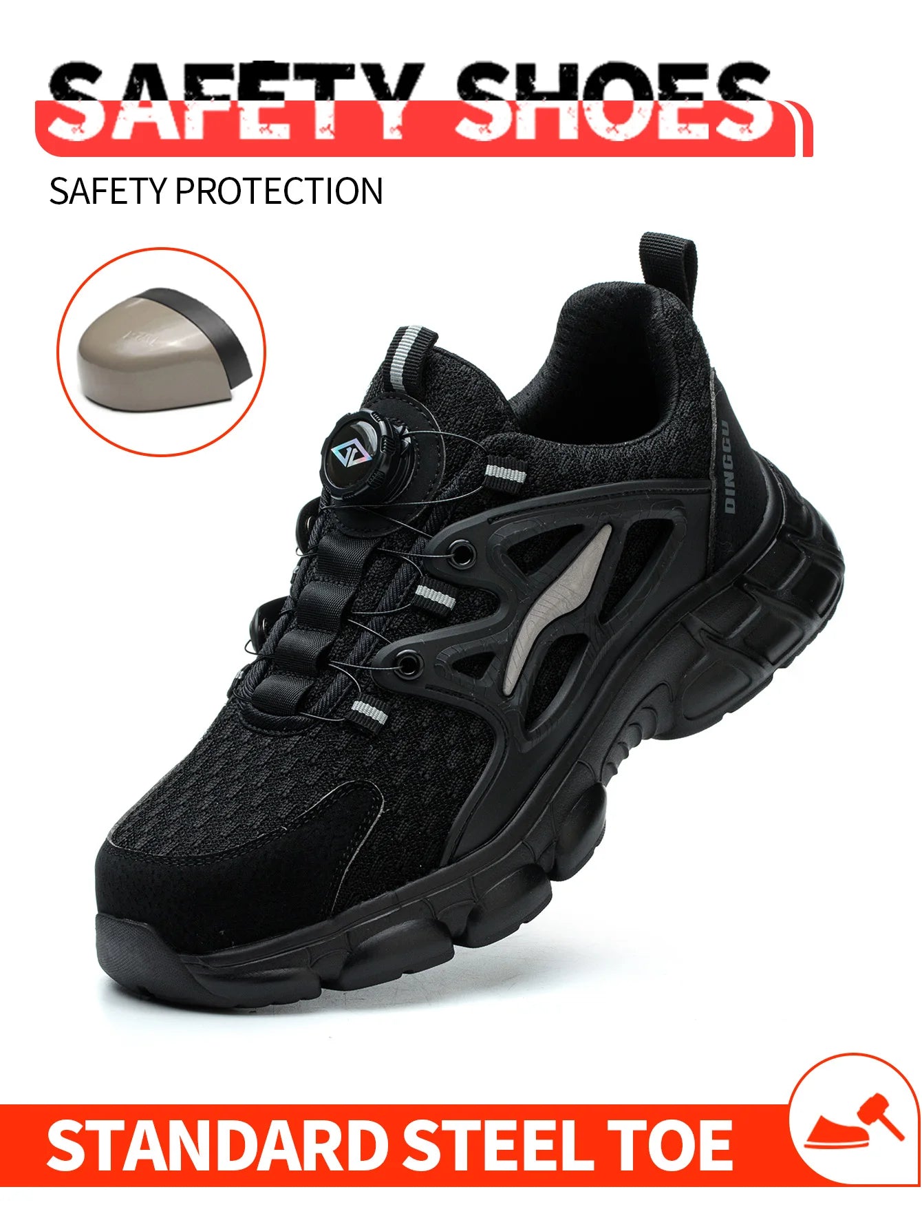 Breathable Woven Knit Industrial Construction Sneakers Industrial And Construction Site protective shoes