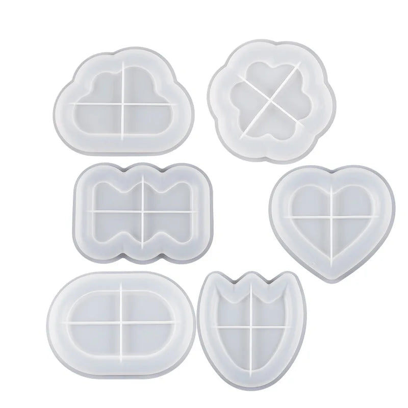 Storage Tray Silicone Mold DIY Jewelry Display Plate Resin Plaster Cement Mould Round Flower Cloud Heart Shape Dish Home Decor
