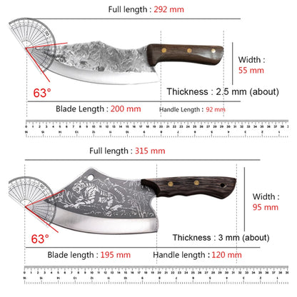 Hand Forge Blade Kitchen Knives Utility Chop Vegetables Cleaver Meat Boning Butcher Knife Wood Handle Chef Barbecue Cooking Tool