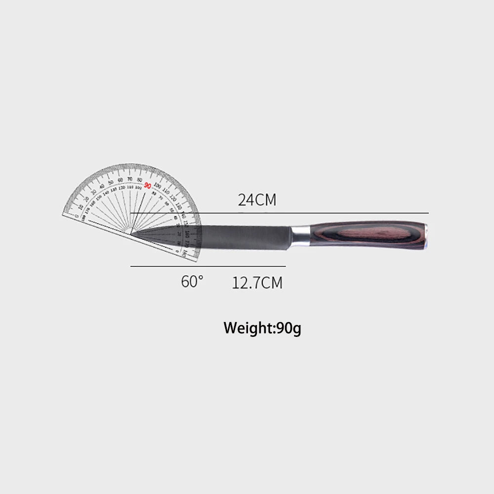 High Carbon Steel Santoku Knife 5 Inch Kitchen Chopping Knives for Vegetable Fruit Cutting Slicing Pakkawood Handle