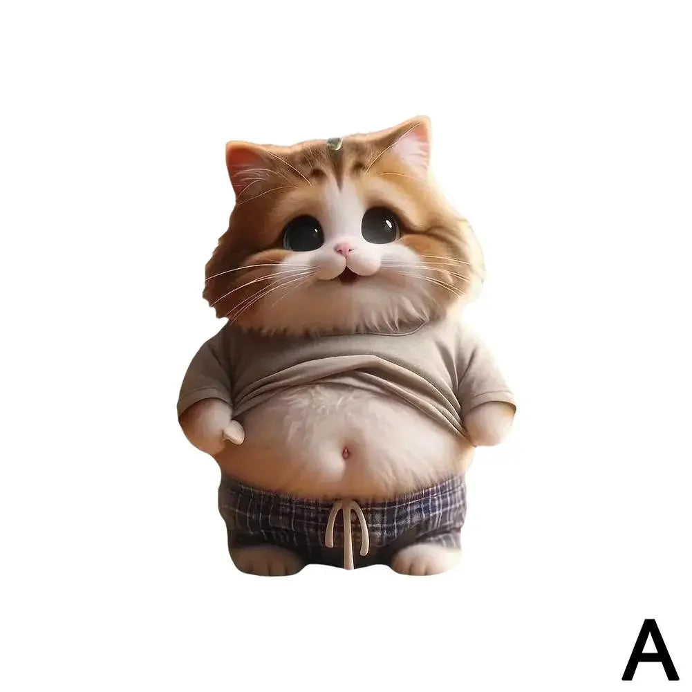 Fat Puppy Keychain 2D Flat Acrylic Cartoon Dog Ornament Car Mirror Backpacks Hanging Pendant For Home Decor T5Y8