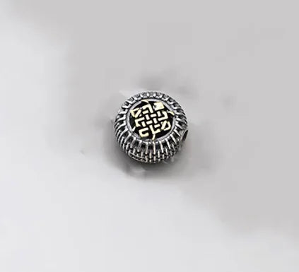 MEETSOFT  Vintage 925 Sterling Silver Auspicious Eight Treasures Beads Charms of DIY Handmade Bracelets Accessories Wholesale