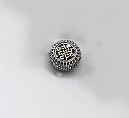 MEETSOFT  Vintage 925 Sterling Silver Auspicious Eight Treasures Beads Charms of DIY Handmade Bracelets Accessories Wholesale