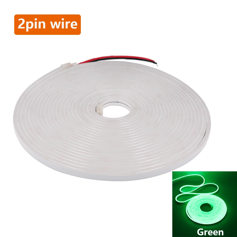 12V 24V 5M 10M 20M LED Neon Sign Strip Light Waterproof Silicone Rope Lights Flexible Lamp with 2pin Wire 120LED 2835 0.5M Decor