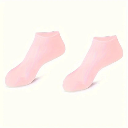 1 Pair Silicone Gel Moisturizing Foot Socks for Dry, Cracked Feet - Soothing Massage Pedicure Care Tool