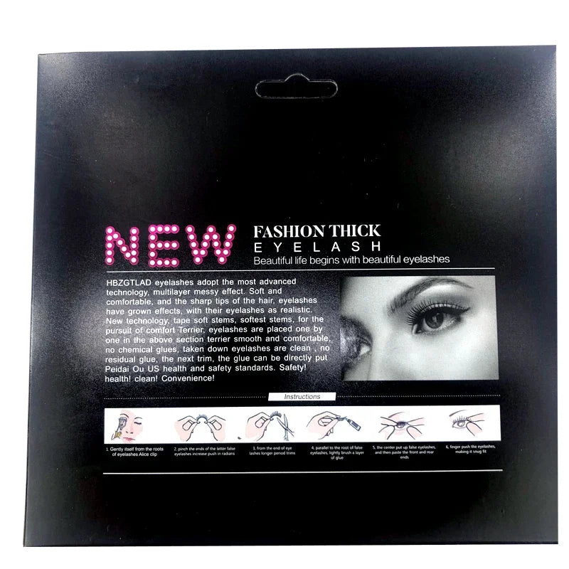 New 6 pairs 10-25mm fake Eyelashes 100% Mink Eyelashes Mink Lashes Natural Dramatic Volume Eyelashes Extension False Eyelashes