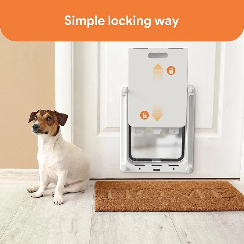 Strong Lockable Dog Door with Privacy Protection Flap Gate Pet Dog Door For Big Small Dogs Pet Safety Doors Easy to Install