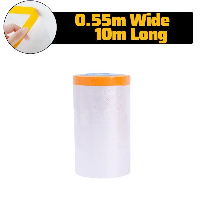 Disposable Cuttable Dust Film Self-adhesive Dustproof Film Automotive Paint Masking Tape for Furniture Dormitory Dust Protection