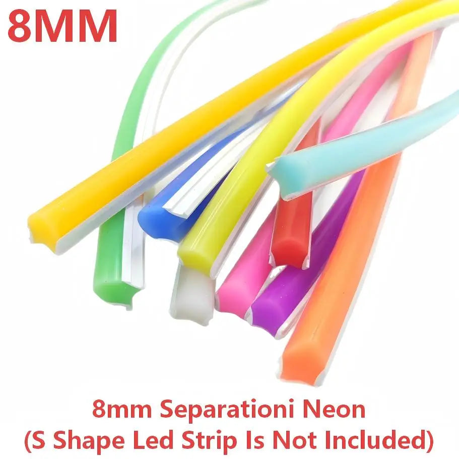 50~1M Separated Silicone Neon Strip DC12V SMD2835 120LEDs/M Flexible Bendable Waterproof LED Light Strip DIY S Shape Sign Lamp