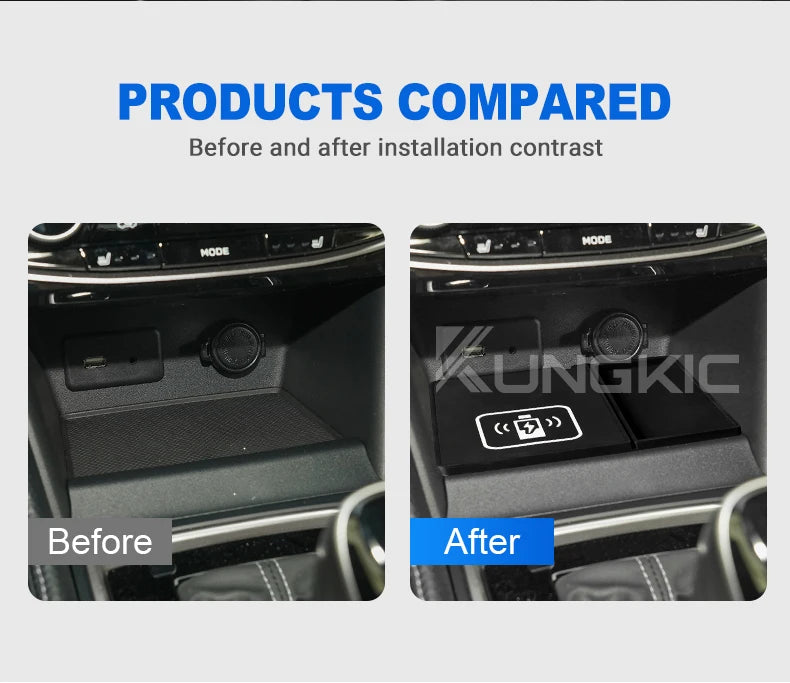 For Subaru XV Impreza 2018 2019 2020 2021 2022 15W Car Wireless Charger Mobile Phone Fast Charging Holder PVC