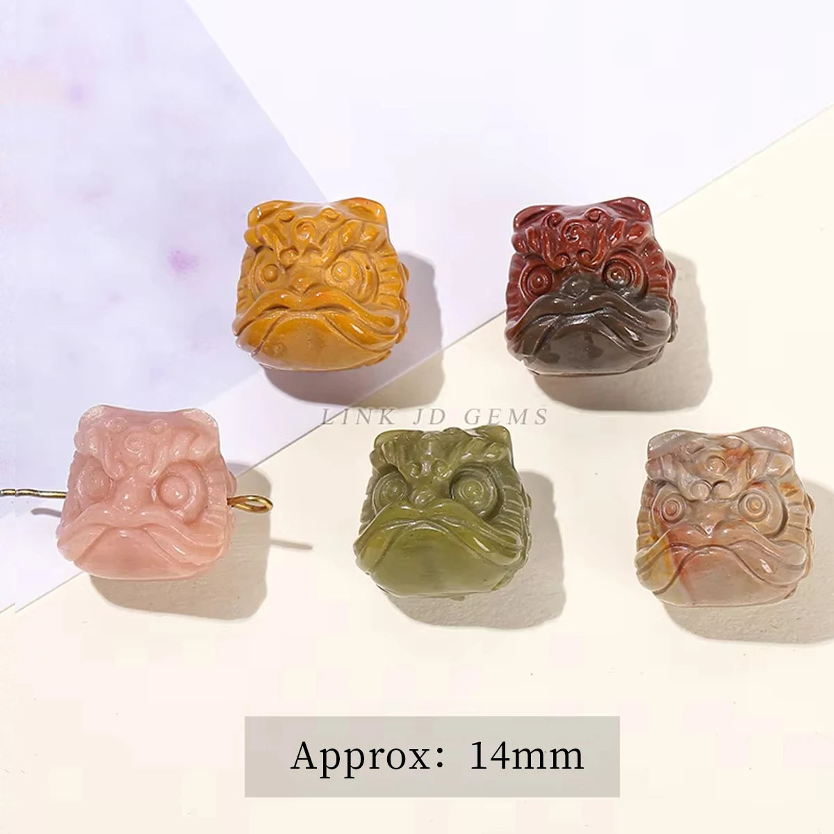 1 Pc Natural Stone Fluorite Obsidian Rock Quartz Carved Lion Head Beads With Hole For Jewelry Making Diy Necklace Bracelet