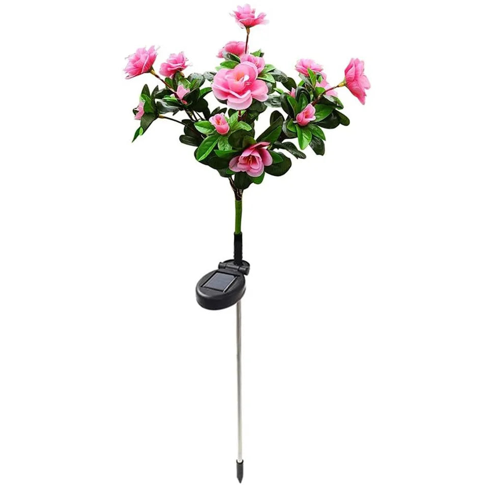 LED Solar Light Waterproof Azalea Solar Flowers Lamp Outdoor Decorative for Garden Yard Lawn Path Lighting Holiday Wedding Decor