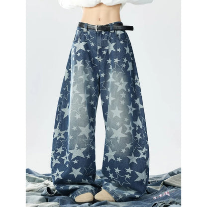 Men's Baggy Jeans Unisex Y2K Trendy Casual Wide Leg Denim Pants High Street Oversize Trousers American Style Streetwear Fashion
