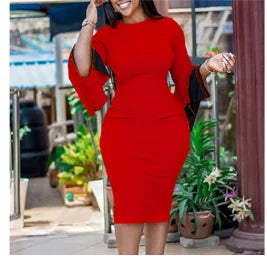 Elegant African Dresses for Women Spring Summer Africa Clothing Office Lady Party Slim Dress Dashiki Ankara clothes for women