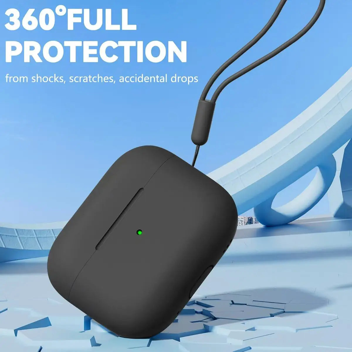 For Airpods Pro 3 Generation Cover (2025) Slim Silicone Case Full Protector Cover with Wrist Lanyard for Cute AirPods Pro 3 Case