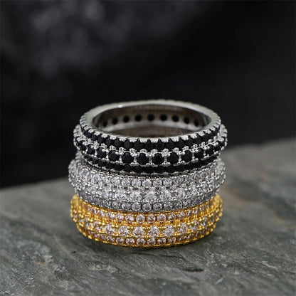 925 Sterling Silver Ring Inlaid Crystal Zirconium Round Ring Stone Men And Women Luxury Simple Fashion Gift Jewelry