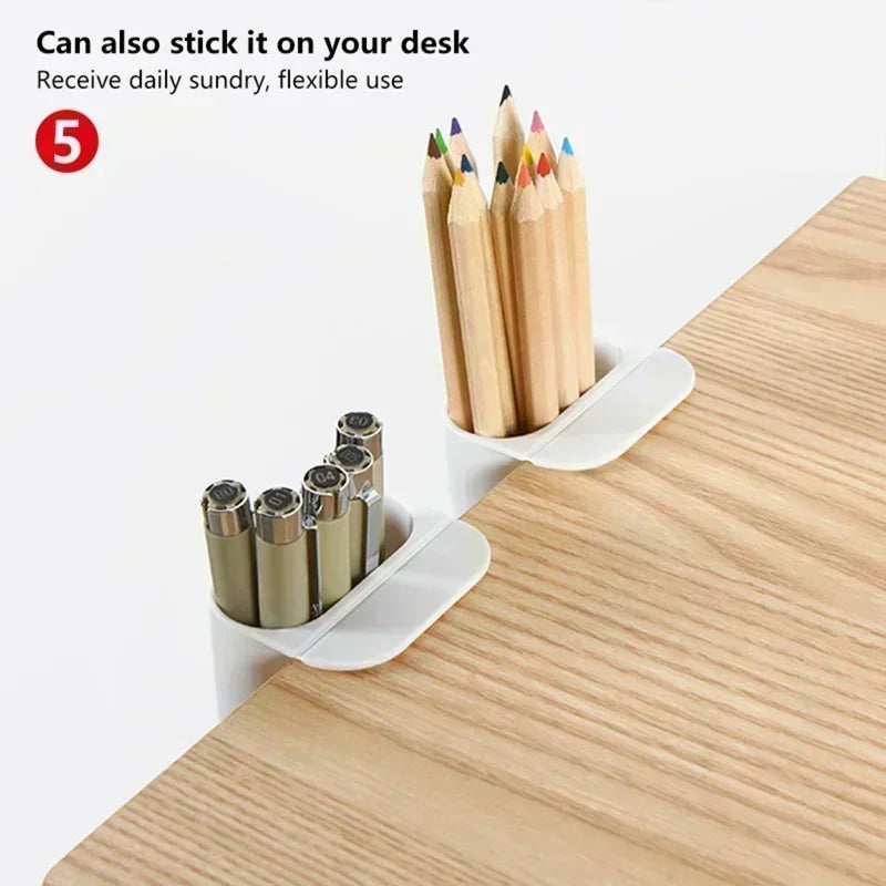 New Wall Mounted Storage Box No Punching TV Remote Control Storage Pen Holder Desk Organizer Multifunction Desk Organizers Shelf