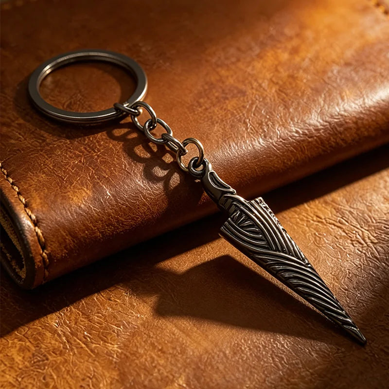 2Pcs/Set Hollow Knight Bone Nail Keychain Necklace Black Rope Chain Pendant for Men Women Game Fans Collectible