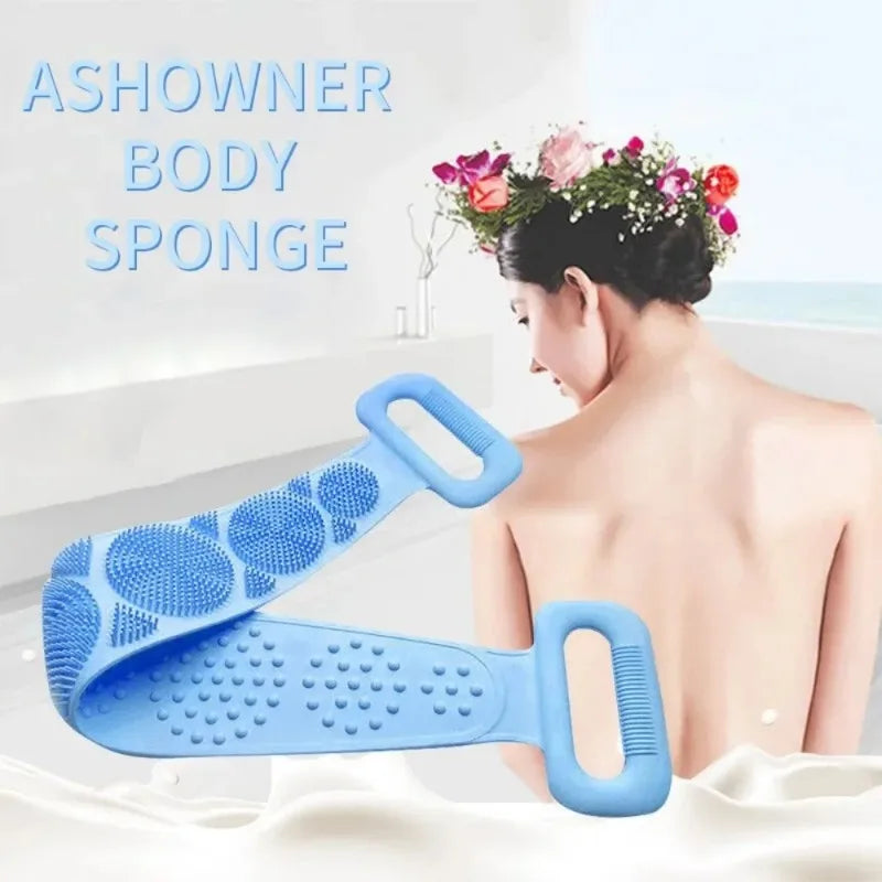 1pcs Silicone Scrubber Back Massage Exfoliating Sponge Bathroom Bath Brush Scrub Shower Brush Body Wash Scrub Removal Bath Spong
