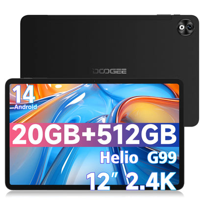DOOGEE T40 Pro Tablet 12  20GB(8 + 12) 512GB Android 14 Helio G99 6nm 10800mAh 18W Charge Quad Speaker 7.6mm ultra-thin