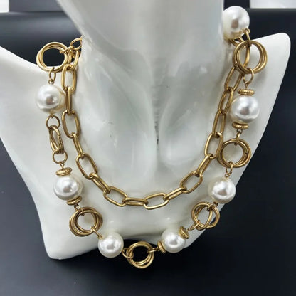 Vintage Europe and the United States vintage fashion pearl chain a variety of wear necklace