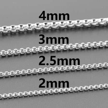 45/50/60/70/80/90cm Long Chain Simple Jewelry Around Neck Decor Stainless Steel Box Necklaces For Women Men DIY Pendant Supplies