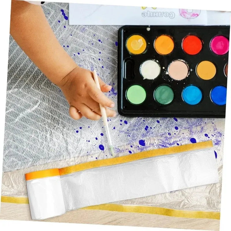 Disposable Cuttable Dust Film Self-adhesive Dustproof Film Automotive Paint Masking Tape for Furniture Dormitory Dust Protection