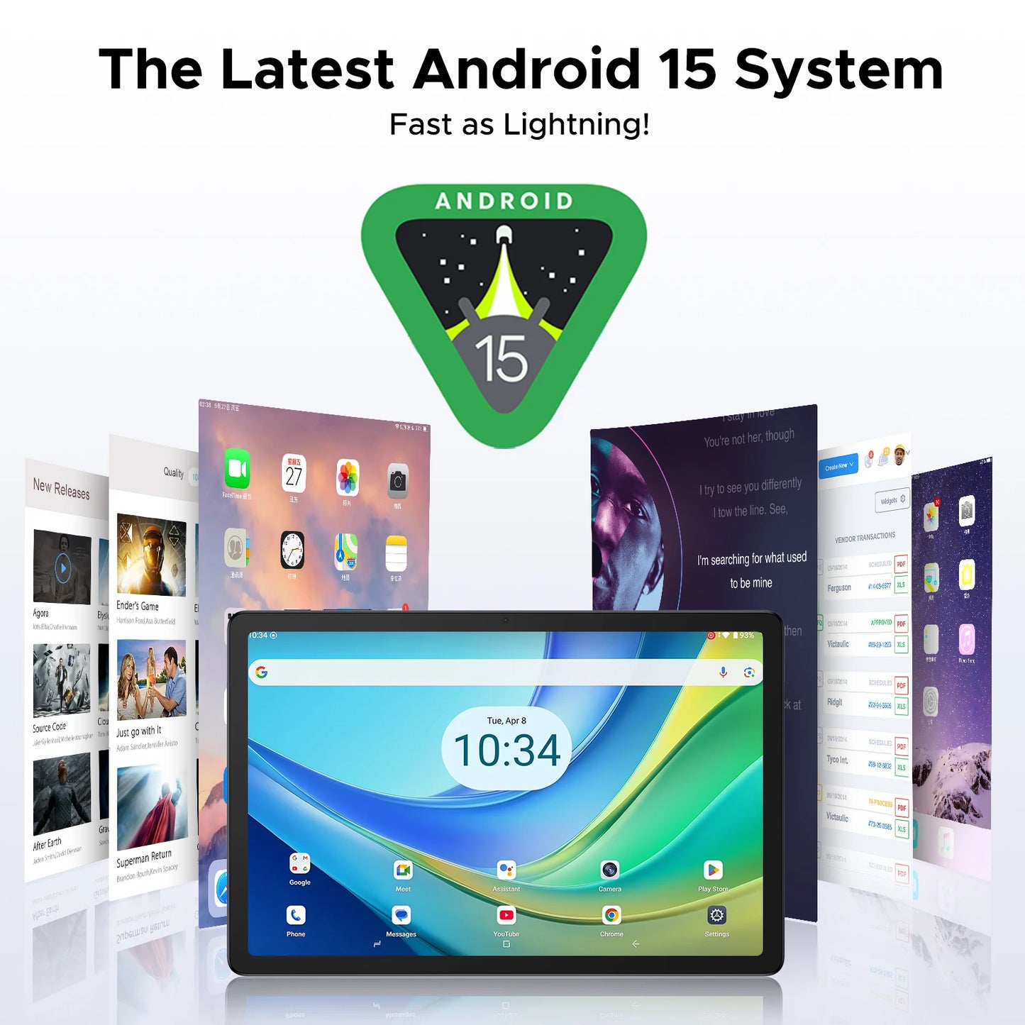 【Brand+】Doogee Tab G6+ 2 in 1 Tablet Pc Android 15 Gemini Ai Dual Speakers 8000Mah Battery 32Gb(8+24) Ram 256Gb Rom L1 4g Lte