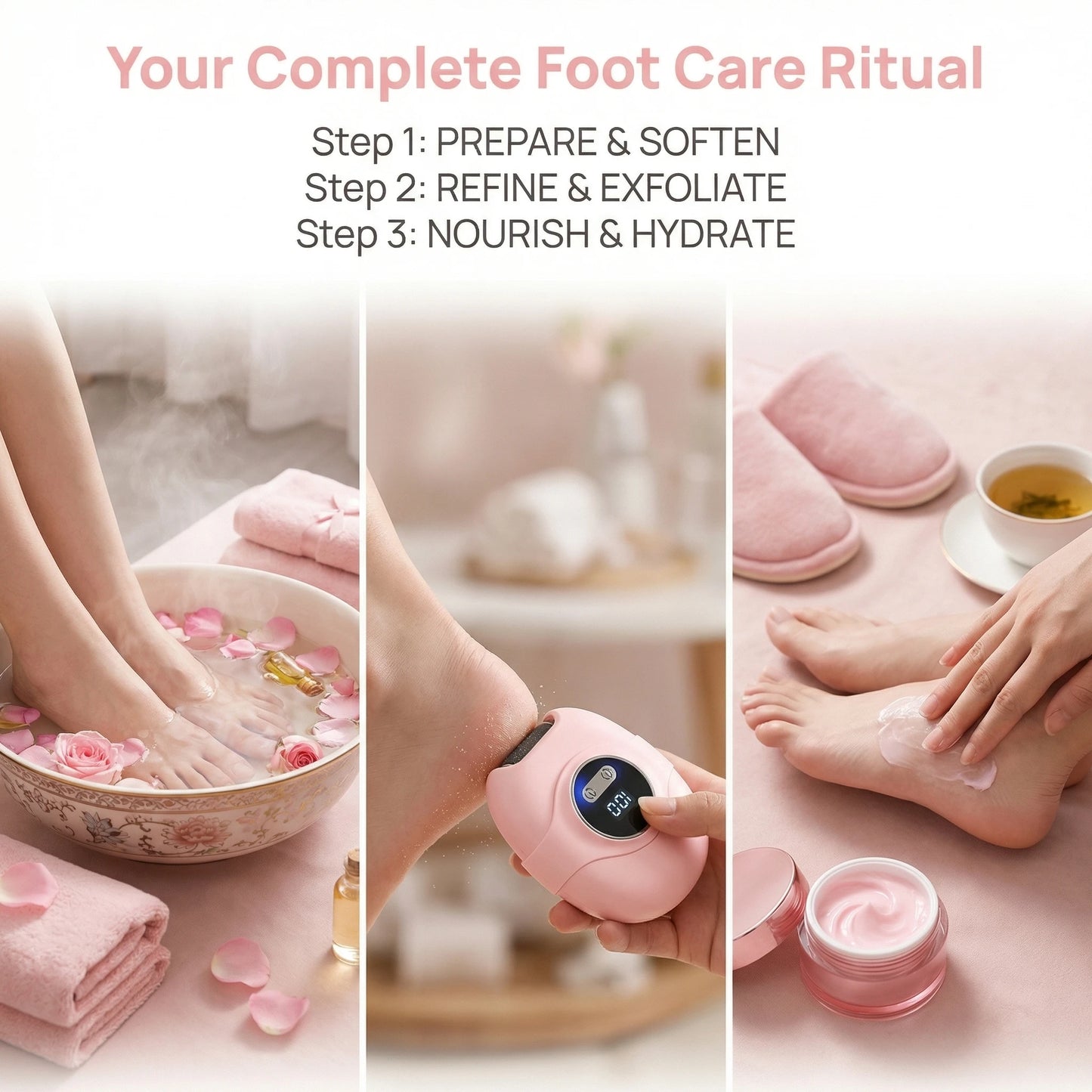 SoftAura 2-in-1 Electric Nail Clipper Foot Grinder Polishing Tool for Adults Kids Nail Grooming Pedicure Home Care Kit
