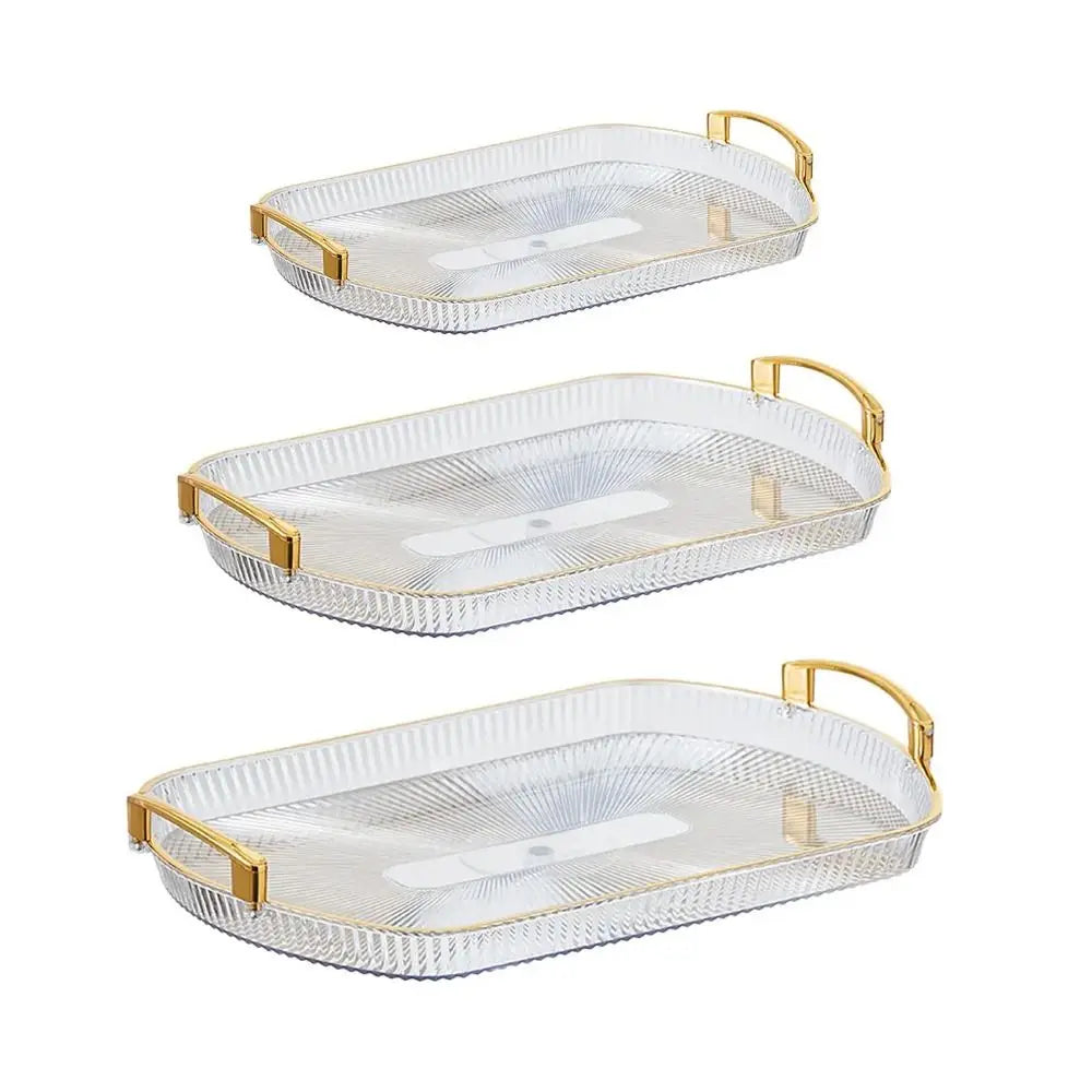 1Pcs Desk Organizer Serving Tray For Kitchen Home Dining Room Bedroom Office Makeup Tray Fruit Tray with Handles Multipurpose