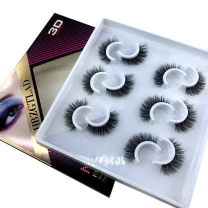 New 6 pairs 10-25mm fake Eyelashes 100% Mink Eyelashes Mink Lashes Natural Dramatic Volume Eyelashes Extension False Eyelashes