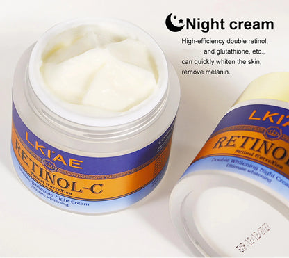 LKIAE Retinol Double Whitening Kit, Remove Wrinkles, Black Spots, Melanin, Moisturizing, Hydrate, Suitable for All Skin Types