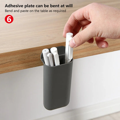 New Wall Mounted Storage Box No Punching TV Remote Control Storage Pen Holder Desk Organizer Multifunction Desk Organizers Shelf