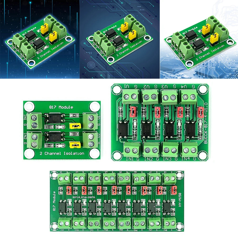 PC817 Optocoupler Isolation Board Driver Photoelectric Isolated Module 2/4/8 Channel Optocoupler Isolation Module for New Module