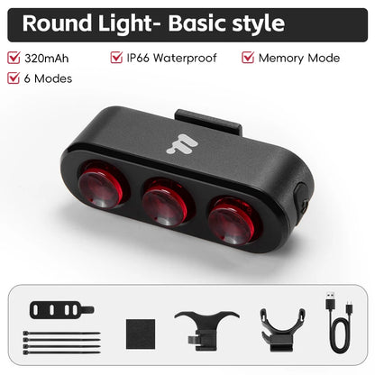 WEST BIKING Bike Taillight IP66 Waterproof Smart Brake Sensing Rear Light Auto Start/Stop LED Cycling Taillight Bike Accessories