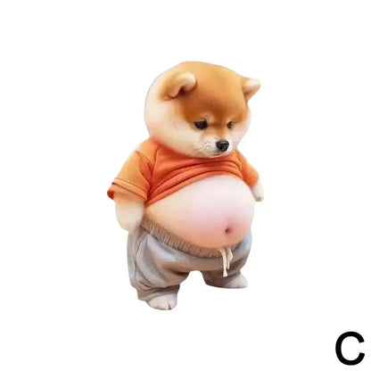 Fat Puppy Keychain 2D Flat Acrylic Cartoon Dog Ornament Car Mirror Backpacks Hanging Pendant For Home Decor T5Y8
