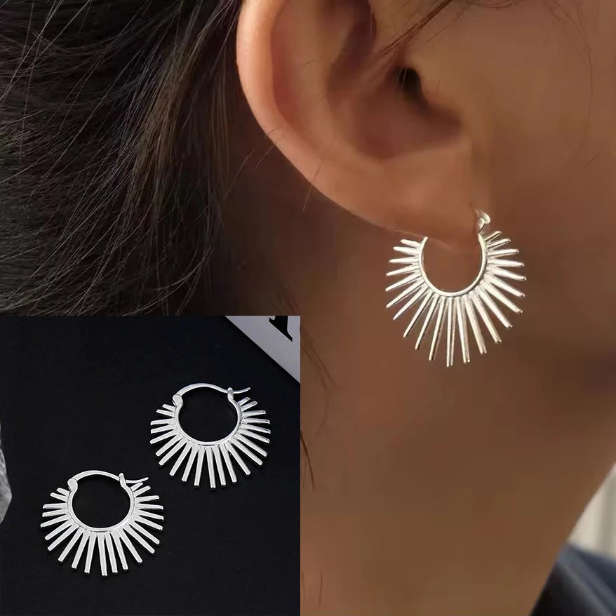 VENTFILLE 925 Sterling Silver Liquid Lava Texture Pearl Earring for Women Design Retro Versatile Jewelry Gift Dropshipping
