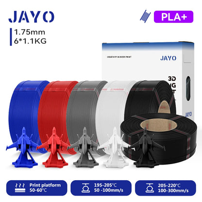 JAYO Refill PETG/PLA+ Filament 1.75mm Refill 3D Printer Filament, Suitable for Bambu Lab Filament & JAYO Reusable spools 6Rolls