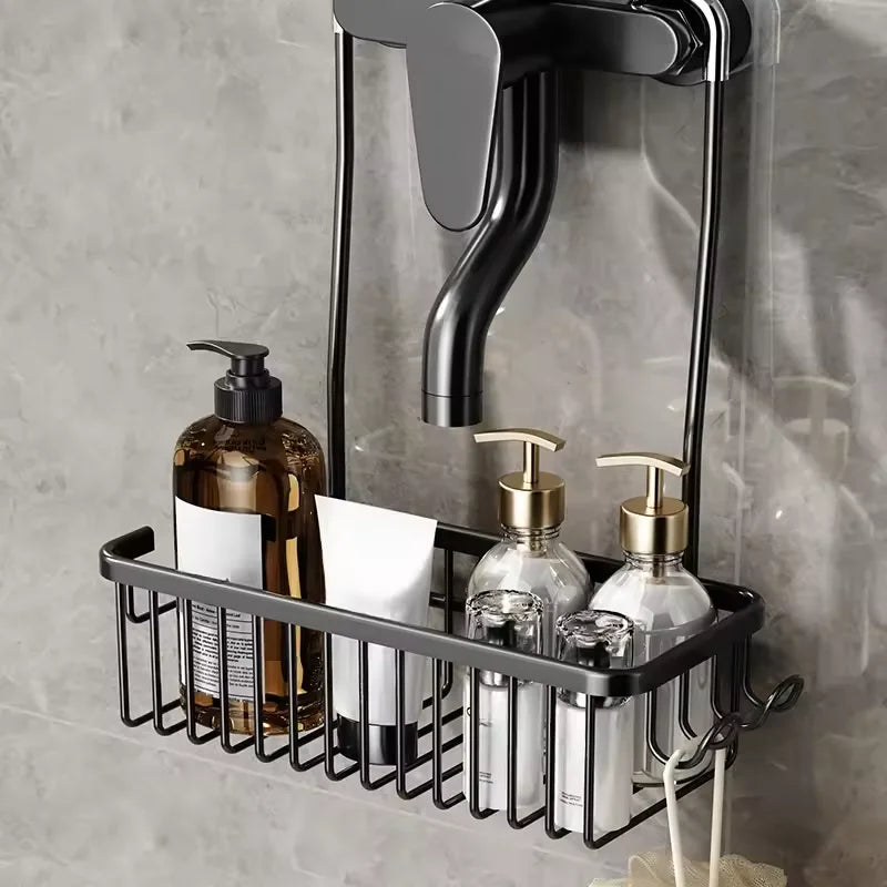 Bathroom Convenient Toilet Shower Rack No Drilling Removable Rust Prevention For Shower Organizer Storage Bathroom Shelves