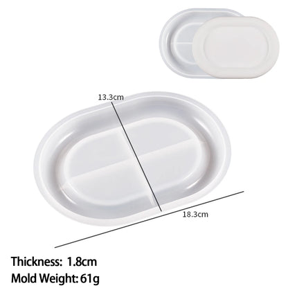 Storage Tray Silicone Mold DIY Jewelry Display Plate Resin Plaster Cement Mould Round Flower Cloud Heart Shape Dish Home Decor