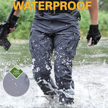 Military Tactical Pants Cargo Men Waterproof Trousers Casual Pants Wear-resistant Multi-pocket Outdoor Hiking Work Trousers Male
