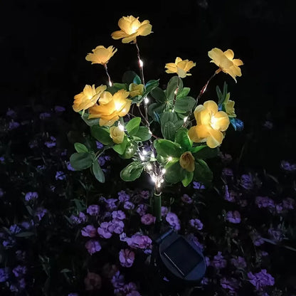 1PC Solar Powered Azalea Flower Stake Lights Waterproof LED Floral Garden Lights for Gift Outdoor Patio Yard Pathway Decor