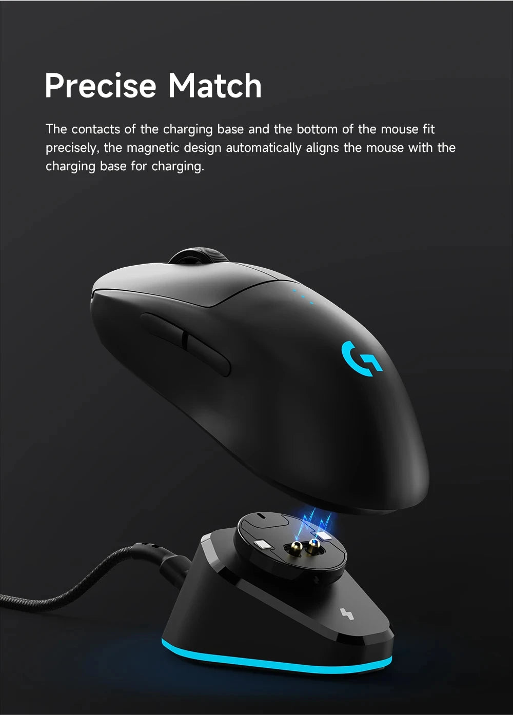 Gaming Mouse Wireless Charger For Logitech G403 G502 X Plus G703 G903 HERO Lightspeed Dock Station G PRO X Superlight Hero GPW2