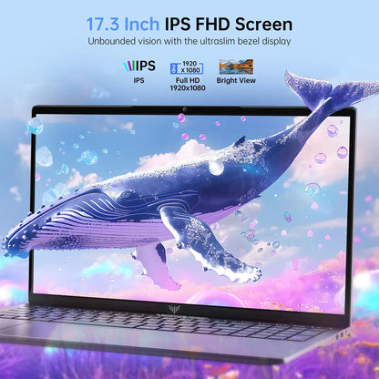 ACEMAGIC Laptop 17.3” FHD Laptop Intel Alder Lake N97 16GB RAM 512GB SSD Windows 11 Pro Notebook 180° Flip Computer Wifi5 BT5.0