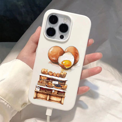 50Pcs Baking Dessert Cake Egg Theme Sticker Transparent PET Stickers For Stationery Guitar DIY Phone Case Craft Supplies