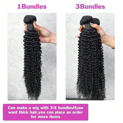 Brazilian Jerry Curly Wave 24 26 28Inch Unprocessed Virgin Deep Curly Human Hair Quick Weave Raw Water Wave Nature Black