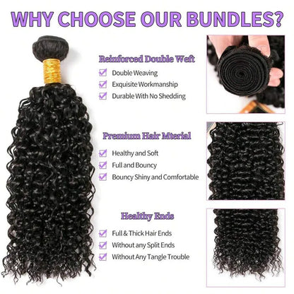 Brazilian Jerry Curly Wave 24 26 28Inch Unprocessed Virgin Deep Curly Human Hair Quick Weave Raw Water Wave Nature Black