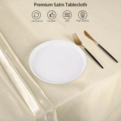 Rectangle Wedding Satin LargeTablecloth Bright Smooth Silk Table Cover Christmas Anniversary Dining Party high-end Table Decor