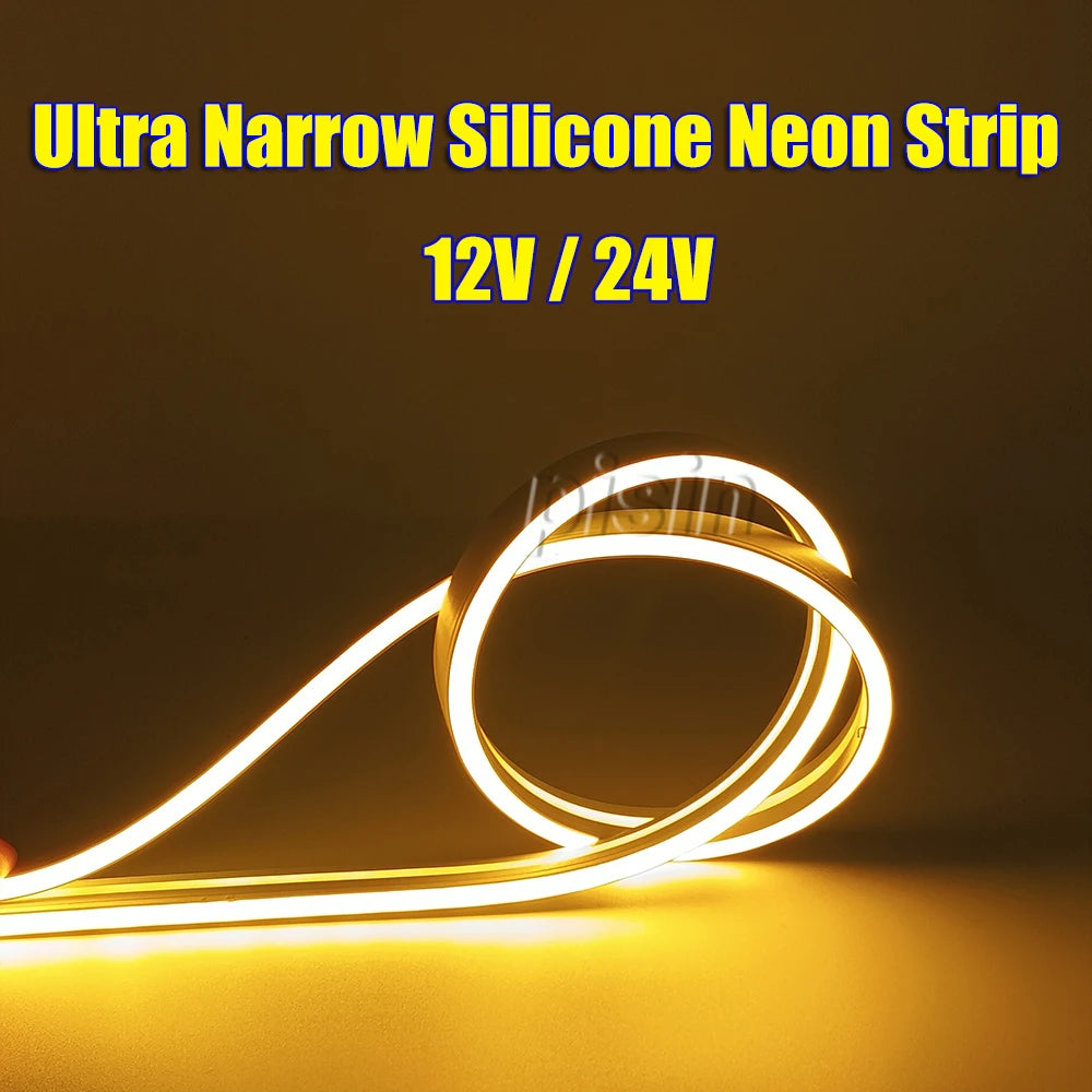 4mm Led Silicone Strip 12V 24V Flexible Led Tube Neon Lights Waterproof IP67 3000K/4000K/White/Blue/Pink/Yellow/Red/Green/Orange